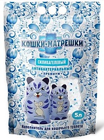 Чистый котик 5л Кошки-Матрешки силикагелевый